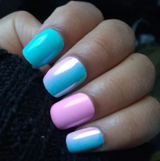 Metallic Cotton Candy Nails