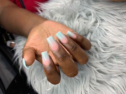 Ombre Cotton Candy Gradient Nails