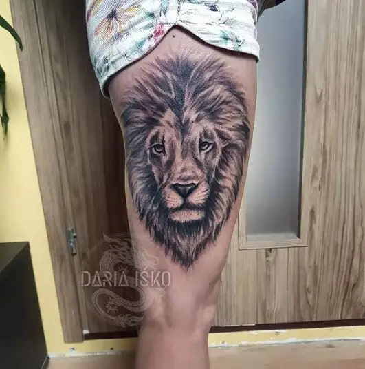 Pencil Sketch Lion Tattoo