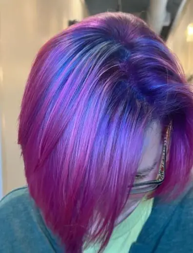 Pink Hair with Blue Roots