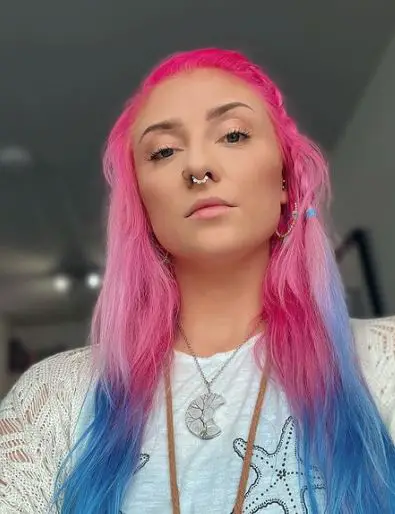 Pink and Blue Cotton Candy Bleached Hair