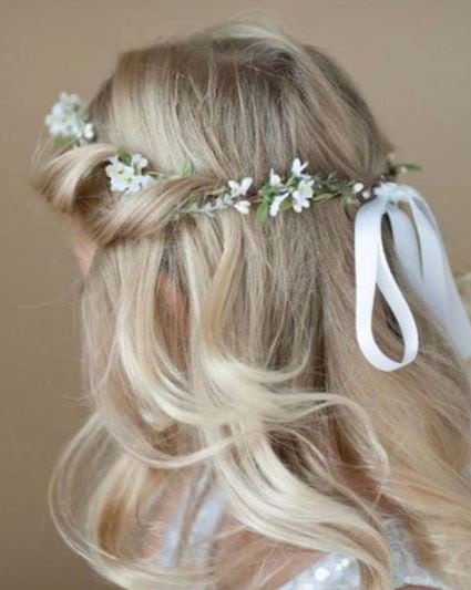 Platinum Blonde Hair with a Flower Headband