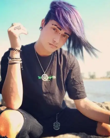 Purple Spiky Emo Hair