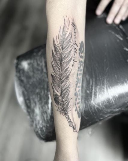 Quill Lettering Tattoo Piece