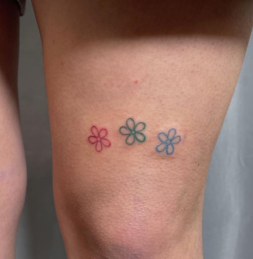 RGB Tiny Flowers Tattoo