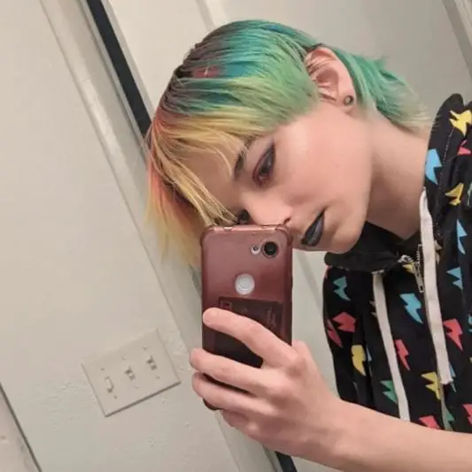 Rainbow Emo Haircut