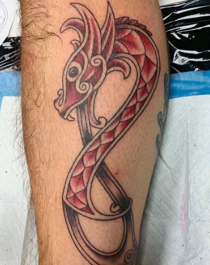 Red Celtic Dragon Tattoo