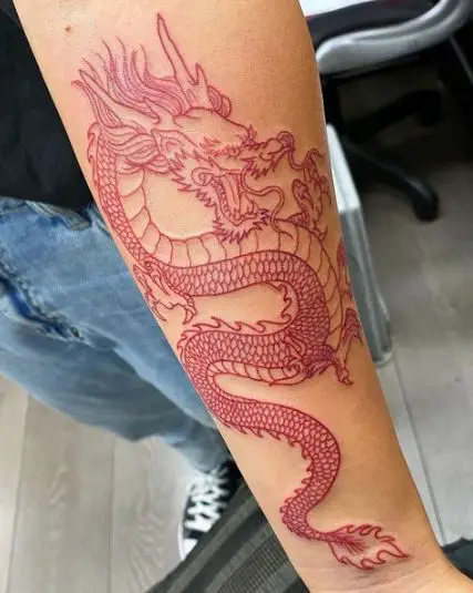 Red Chinese Dragon Tattoo