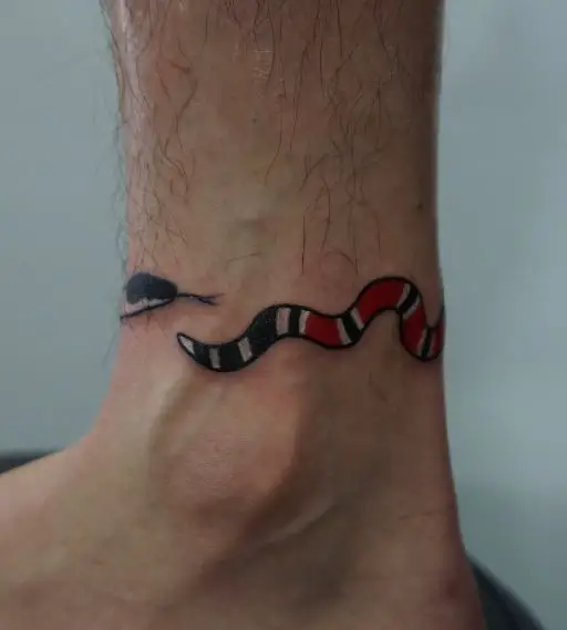 Gucci Snake Tattoo Around Ankle