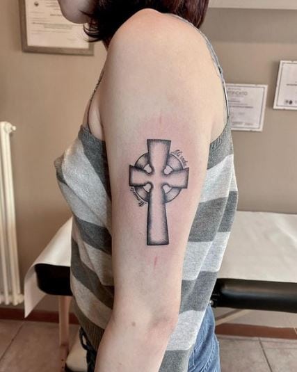 Simple Celtic Cross With Lettering Mi vida & Mi muerte
