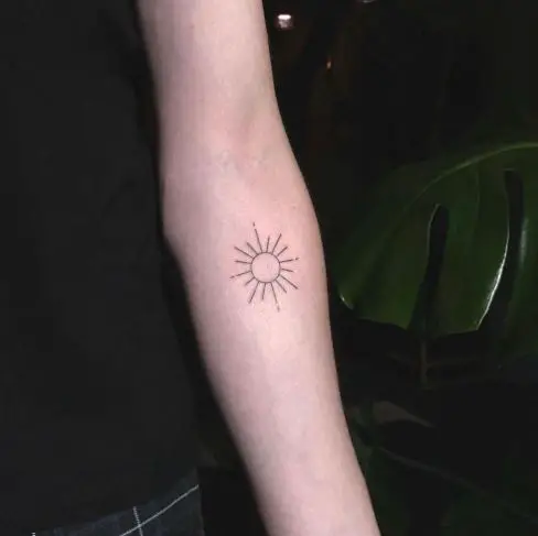Simple Lines Sun Tattoo