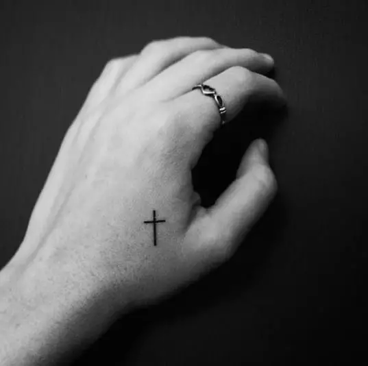 Small Cross Tattoo On Hands