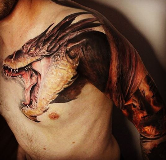 Smaug the Dragon Tattoo Piece