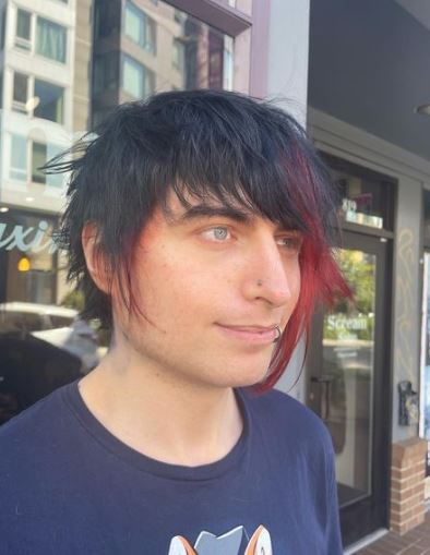 Subtle Spikes with Burgundy Emo Hair