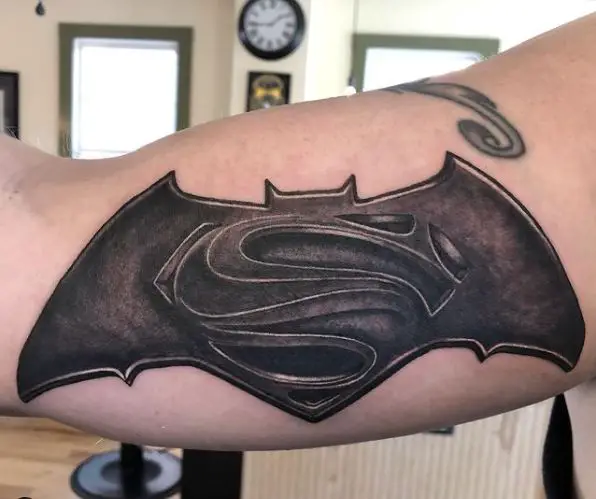 Batman vs. Superman Grey Tattoo