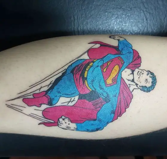 Full Superman Outfit Comic Book Tattoo