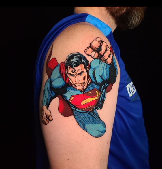 Superman DC Comic Tattoo on Arms