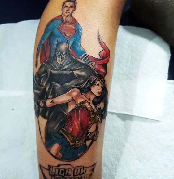 Superman Justice League Color Tattoo
