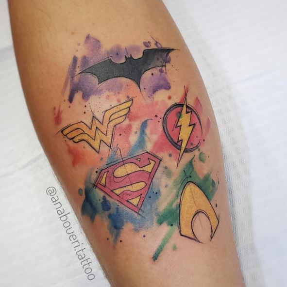 Superman Logo with SuperHeroes