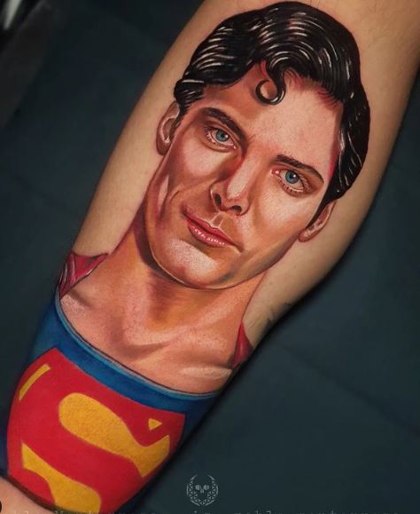 Superman Realistic Portrait Tattoo