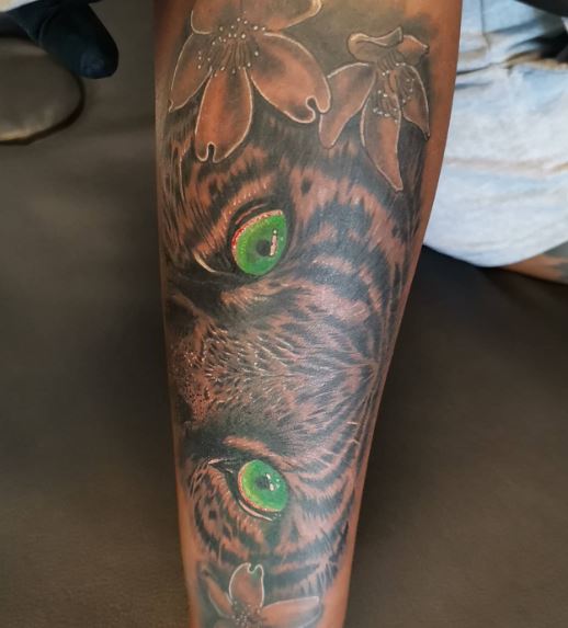 Green Eyed Tiger Tattoo