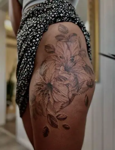 Tiger Lilies Floral Tattoo