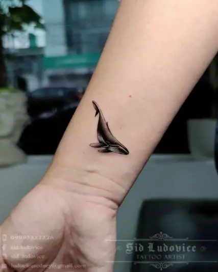 Tiny Black Shark Tattoo