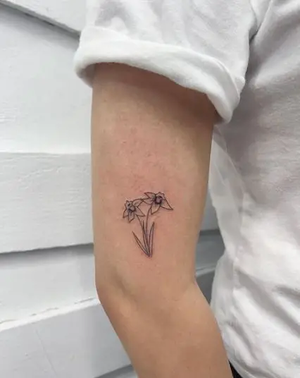 Tiny Twin Flowers Tattoo