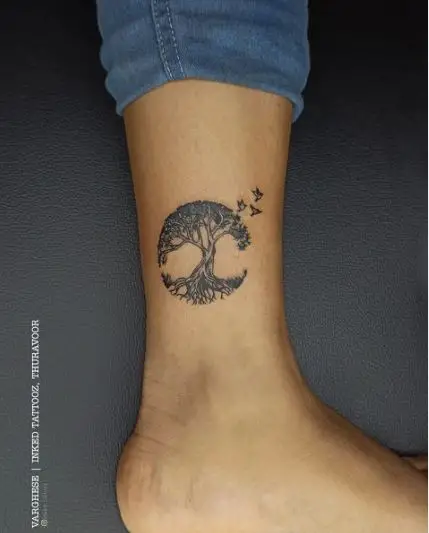 Tree of Life Ankle Tattoo