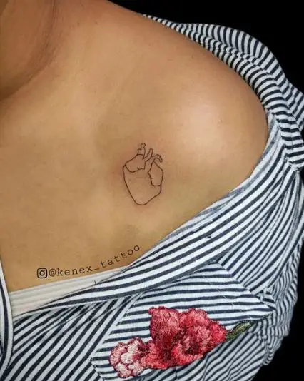 Two Faces As Heart Tattoo