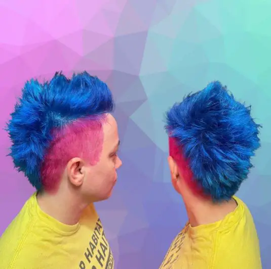 Undercut Pink and Topped off with Blue Mohawk
