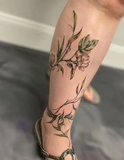 Vine and Briar Rose Wrap Tattoo