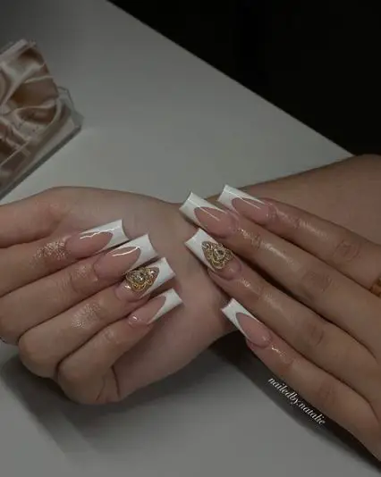 White French Tips With a Charm