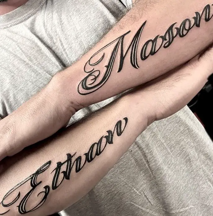 forearm name tattoos