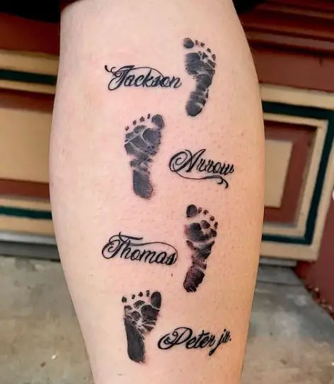 kids name tattoos with footprints