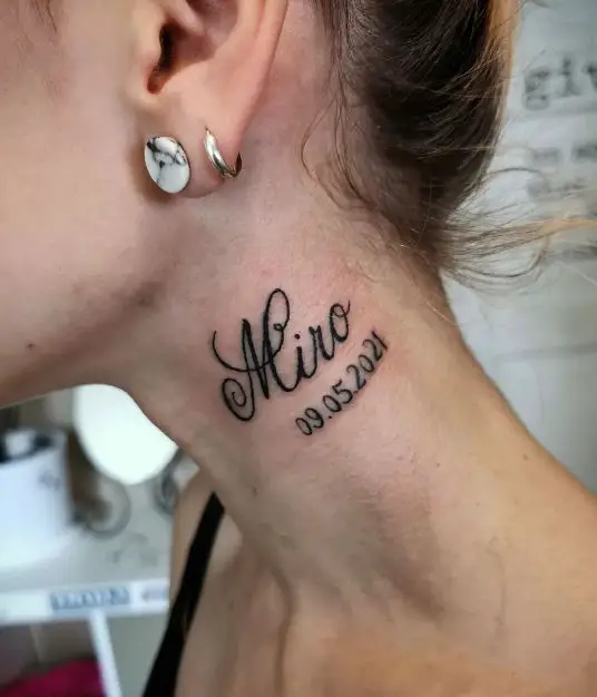 kids name with date tattoo