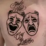 unique smile now cry later tattoo designs