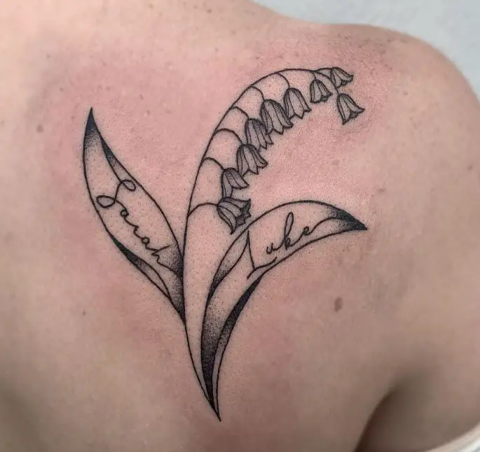 lily of the valley tattoo with names