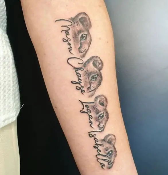lion cubs tattoos with names