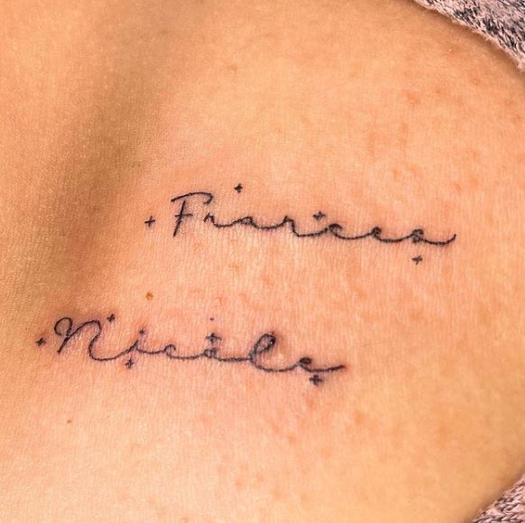minimal name tattoos