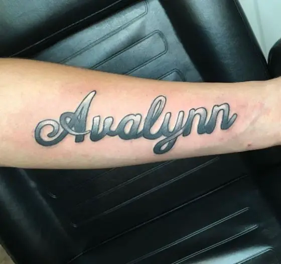 name tattoo with shading