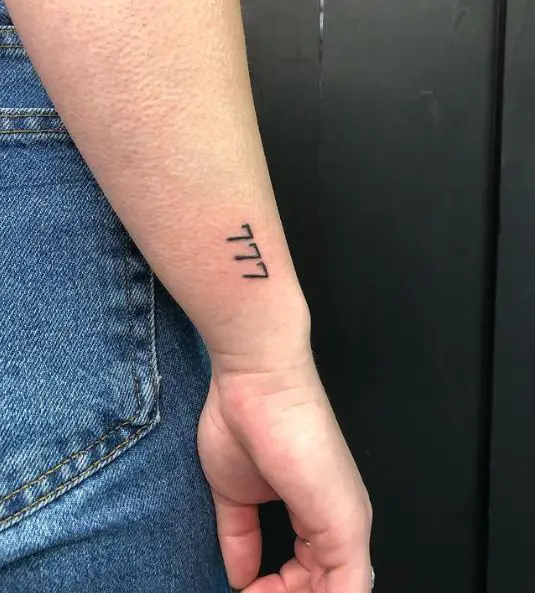 Minimalistic 777 Wrist Tattoo