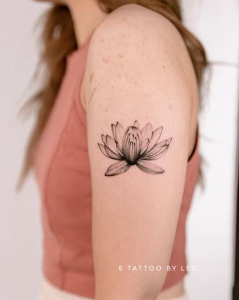 Lotus Flower Biceps Tattoo