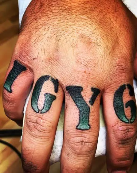 Black IGY6 Fingers Tattoo