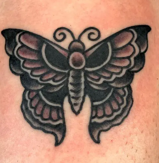 Black and Purple Butterfly Tattoo