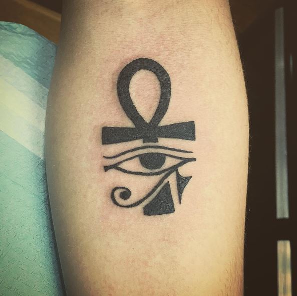 Ankh Symbol and Eye of Horus Tattoo