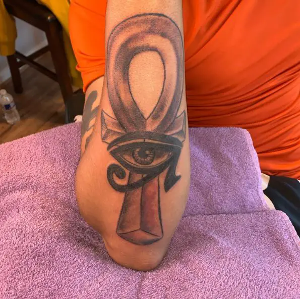 Big Bold Ankh and Eye of Horus Tattoo