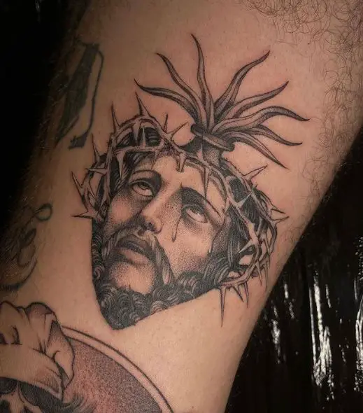 Jesus Face Sacred Heart Tattoo