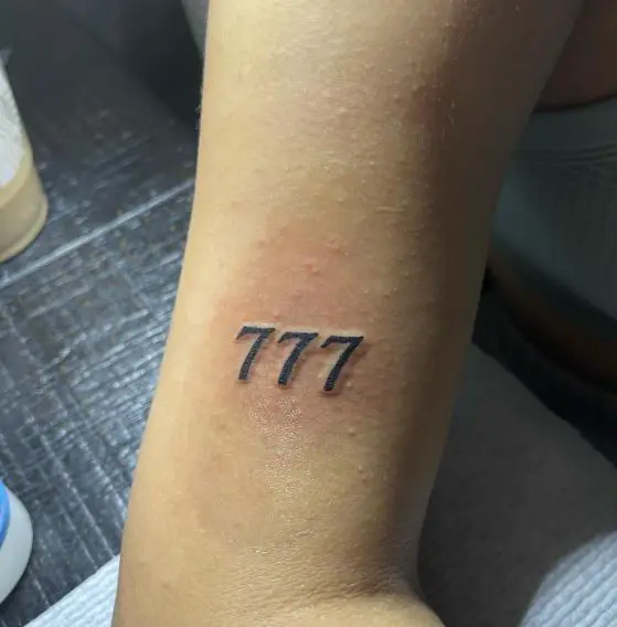 Angel Number 777 Arm Tattoo