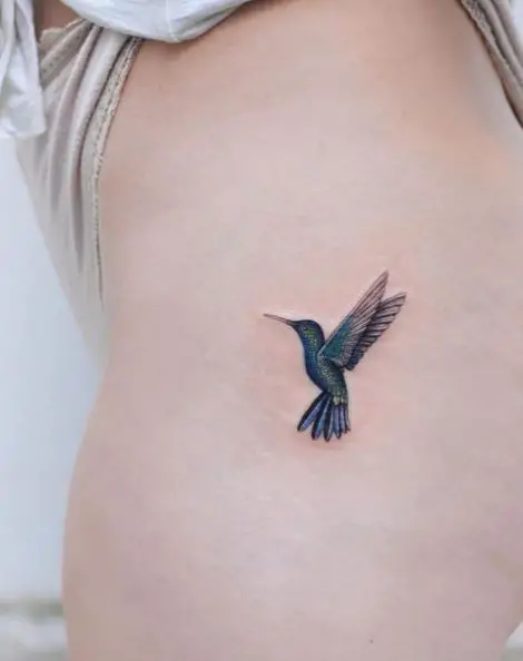 Small Colored Hummingbird Tattoo